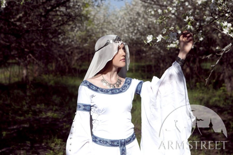 Exclusive white White Swan medieval fantasy stylish dress ArmStreet