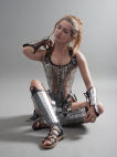 Fantasy corset, greaves and bracers