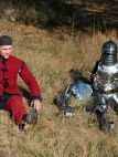 Medieval gothic armor set and full gambeson with choses (arming pants)