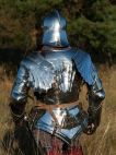 Back view of Generation II medieval gothic armor set