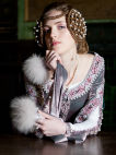 Exclusive medieval velvet dress with chemise