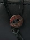 Medieval leather bag with etching
