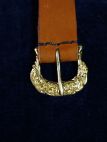 LEATHER BELT WITH MOLDED ACCENTS