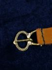 LEATHER BELT WITH MOLDED ACCENTS