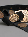 Medieval Armor Belt With Etched Steel Accents