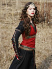 MEDIEVAL BLACK COTTON DRESS WITH BODICE WEST