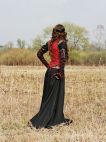 MEDIEVAL BLACK COTTON DRESS WITH BODICE WEST