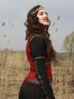 MEDIEVAL BLACK COTTON DRESS WITH BODICE WEST