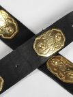 MEDIEVAL LEATHER BELT WITH HANDMADE BRASS ACCENTS AND CLASP