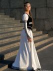 MEDIEVAL WHITE COTTON DRESS AND BODICE 