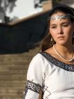 MEDIEVAL WHITE COTTON DRESS AND BODICE 