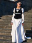 MEDIEVAL WHITE COTTON DRESS AND BODICE 