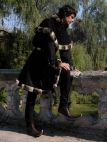 MEDIEVAL WOOL COAT TUNIC GARB - TAPPERT AND HOOD
