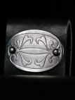 Handmade etching on steel accent