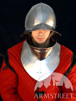 Chapel De Fer  Helm Helmet Armor With Gorget And Bevor