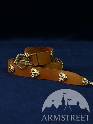 Leather Belt With Molded Accents 