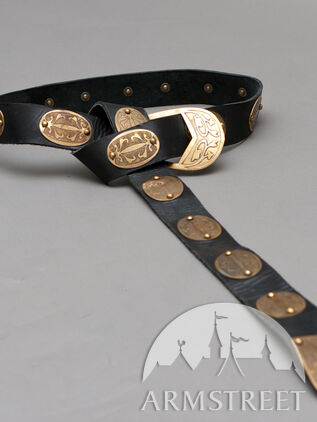 Medieval Armor Belt With Etched Steel Accents