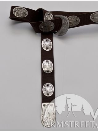 Medieval Armor Belt With Etched Steel Accents  