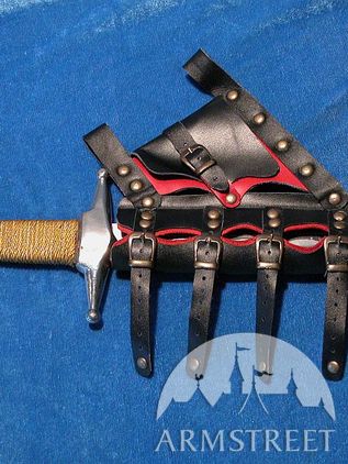 Medieval Black Sword Leather Frog
