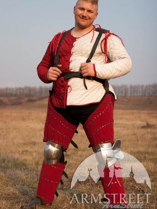 Medieval Brigandine Leg Armor Greaves Knee Cops