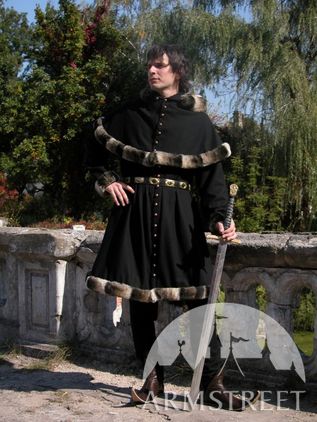 Medieval Wool Coat Tunic Garb - Tappert And Hood