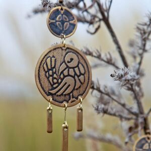 Ancient style etched brass earrings "Archeress"