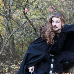  Black Knight Medieval Cloak with hood
