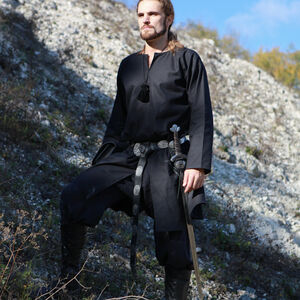  Black Medieval Cotton Tunic "Watcher"