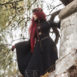 Witch Gothic Black Coat “Spiderweb”