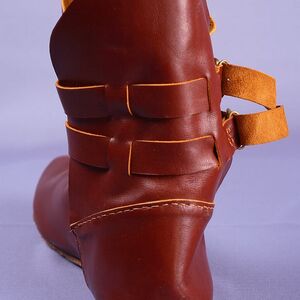 Medieval leather high boots shoes