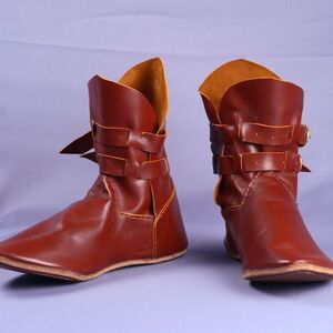 Classic high medieval  leather boots shoes