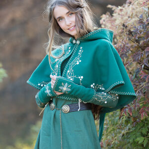 Embroidered woolen hood and mittens set “Fairy Tale”