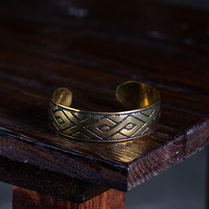 Etched Brass Medieval Bracelet “Fireside Family”