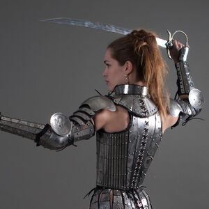 Fantasy etched armor arm
