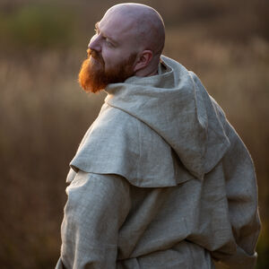 Flax linen fantasy monk hood