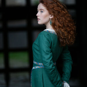 Green linen medieval tunic dress “Sea Born”