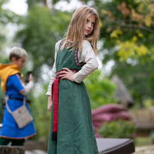 Girl's undetunic, sleeveless surcoat and fabric belt set "First Adventure"