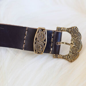 Handmade Authentic Leather Belt with Molded Accents Casting
