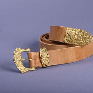 HANDMADE LEATHER BELT  WITH MOLDED ACCENTS