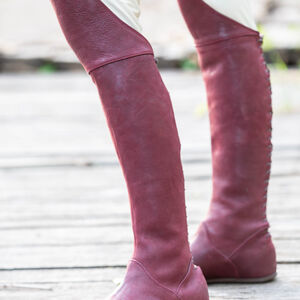 Knee High Medieval Boots with Back Lacing “Dark Star”