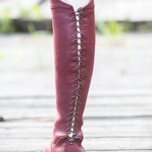 Leather Knee High Boots with Back Lacing “Dark Star”