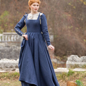 Blue Renaissance Corset Kirtle Dress “German Rose”