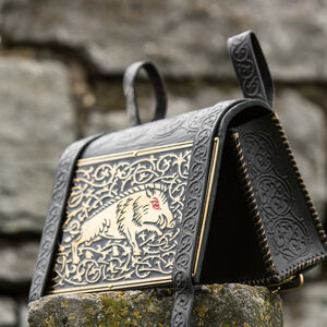 Medieval bag “The Wayward Knight” with brass and enamel