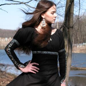 Black Cotton Medieval Dress