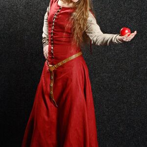 MEDIEVAL DRESS WITH DETACHABLE SLEEVES, GORGET AND HOOD " MEDIEVAL DREAM" 