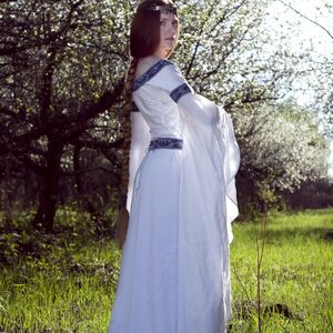 Medieval Fantasy Wedding dress White Swan