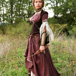 Medieval dress "Archeress" with undertunic and corset