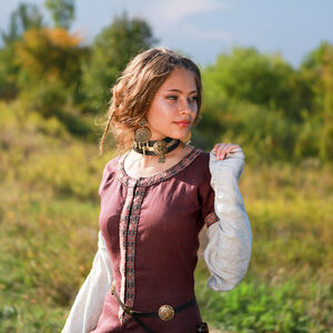 Medieval Gown "Archeress" with undertunic and corset