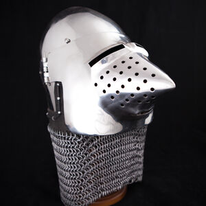 Medieval Heavy Bascinet Helm Hounskull Armor Sca 14 Ga