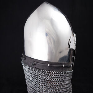 Medieval Heavy Bascinet Helm Hounskull Armor Sca 14 Ga